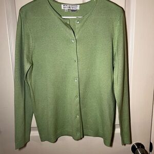 Saks Fifth Avenue Light Green Cardigan Silk/Cashmere Blend